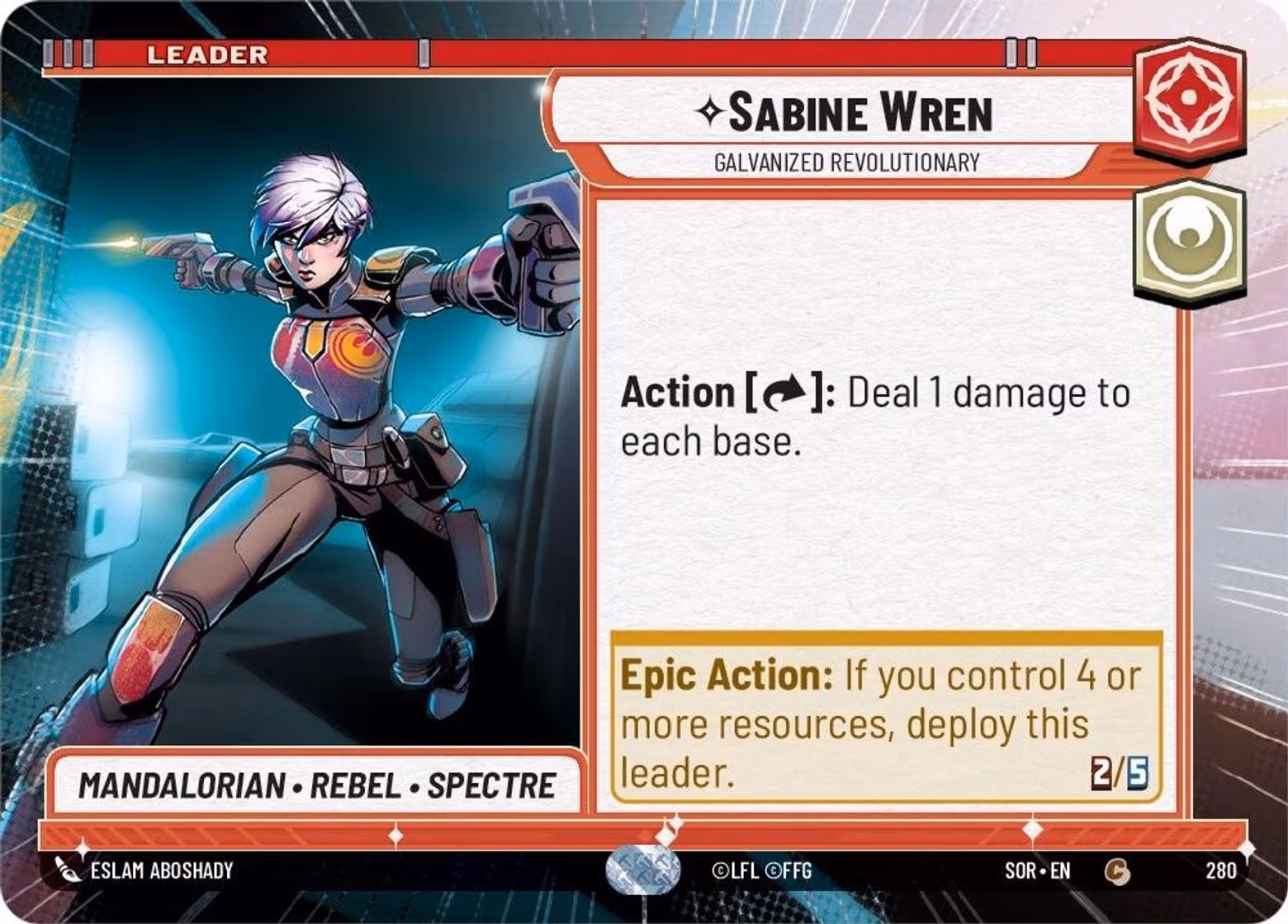 Sabine Wren - Galvanized Revolutionary SOR-280 Hyperspace Star Wars Unlimited card