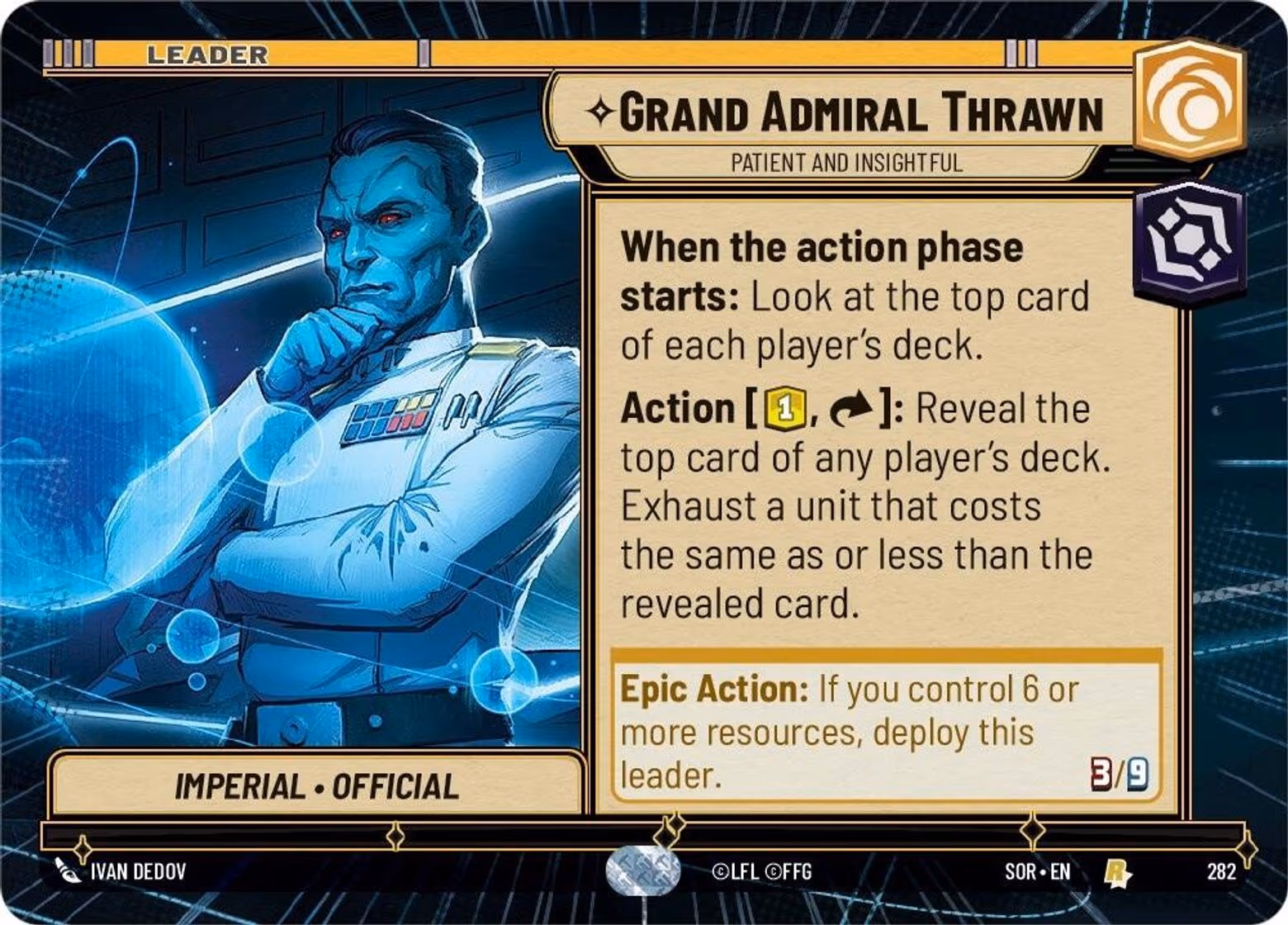 Grand Admiral Thrawn - Patient and Insightful SOR-282 Hyperspace Star Wars Unlimited card