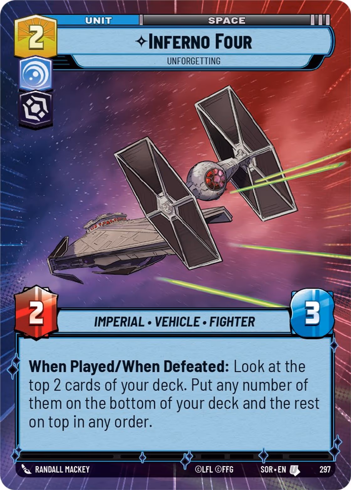 Inferno Four - Unforgetting SOR-297 Hyperspace Star Wars Unlimited card