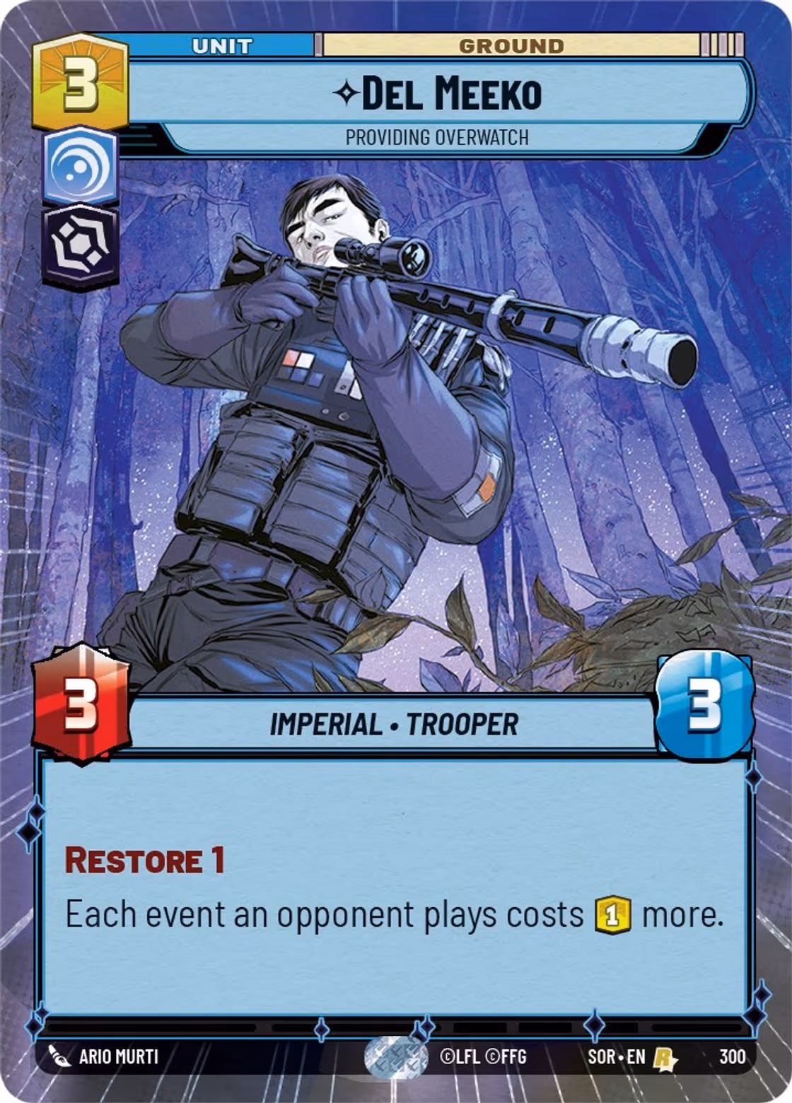 Del Meeko - Providing Overwatch SOR-300 Hyperspace Star Wars Unlimited card