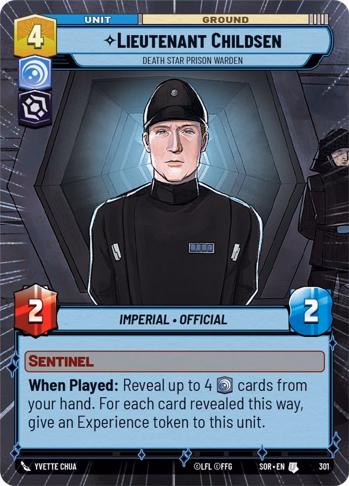 Lieutenant Childsen - Death Star Prison Warden SOR-301 Hyperspace Star Wars Unlimited card