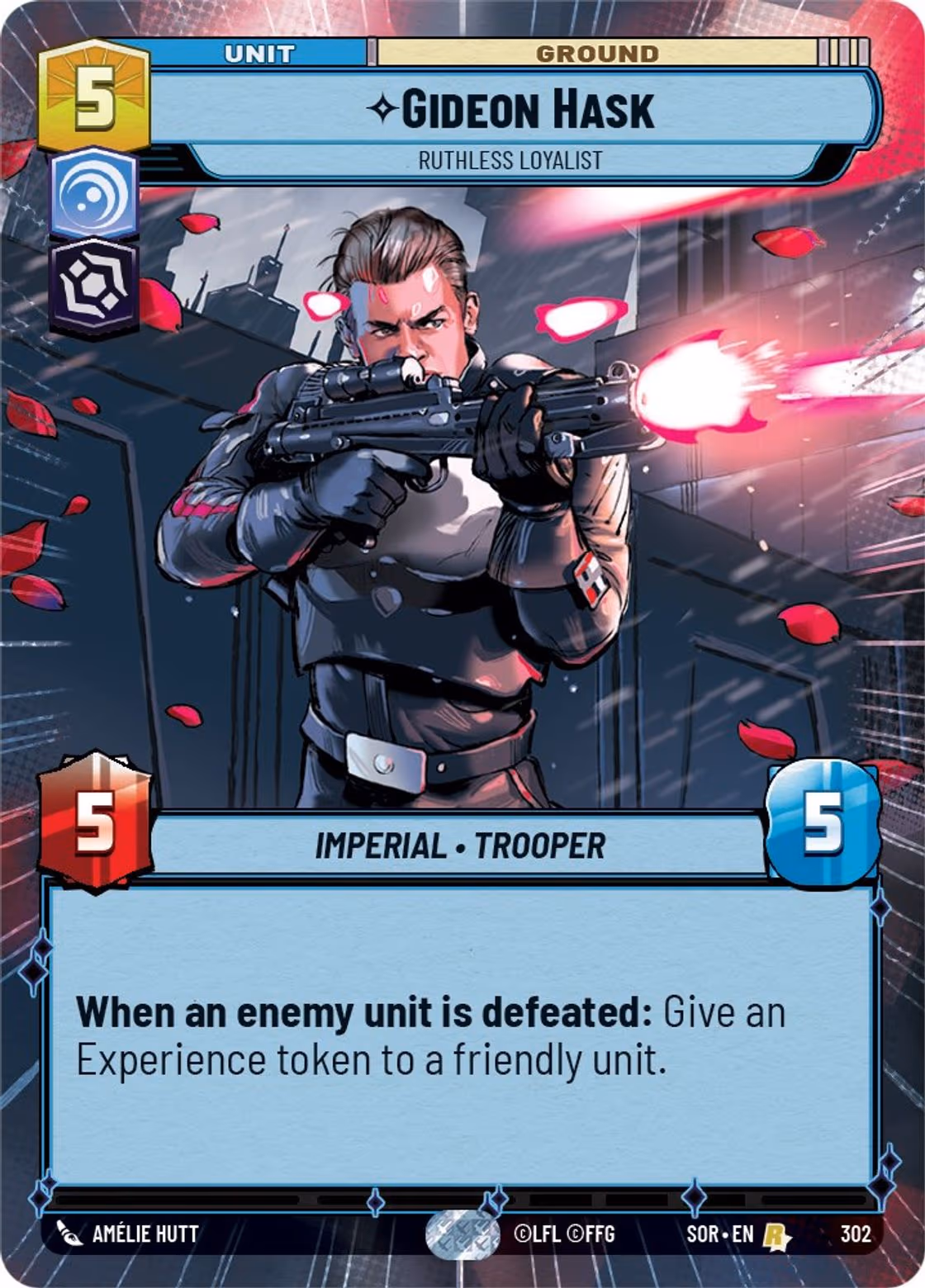 Gideon Hask - Ruthless Loyalist SOR-302 Hyperspace Star Wars Unlimited card