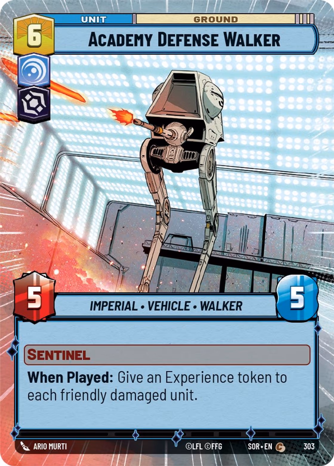 Academy Defense Walker SOR-303 Hyperspace Star Wars Unlimited card