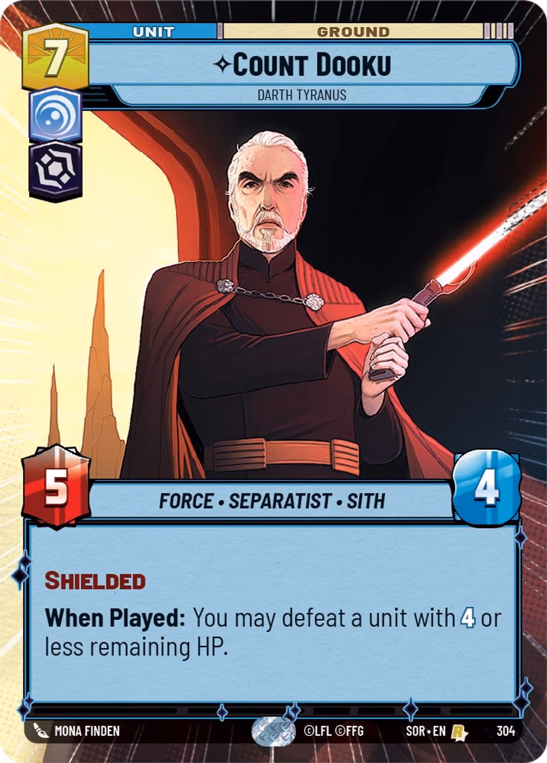 Count Dooku - Darth Tyrannus SOR-304 Hyperspace Star Wars Unlimited card