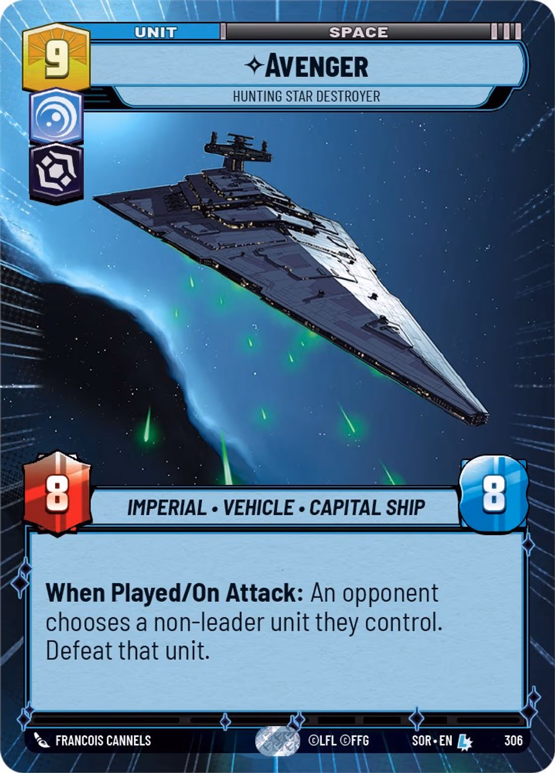 Avenger - Hunting Star Destroyer SOR-306 Hyperspace Star Wars Unlimited card