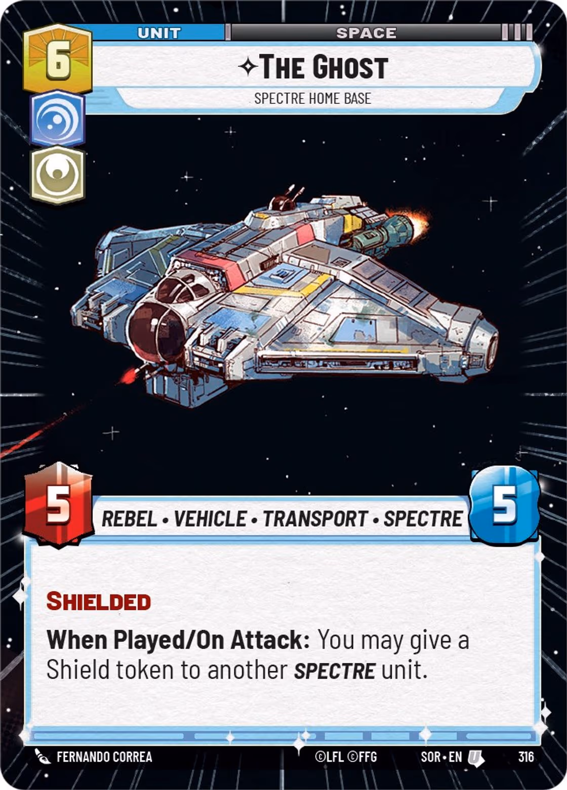 The Ghost - Spectre Home Base SOR-316 Hyperspace Star Wars Unlimited card
