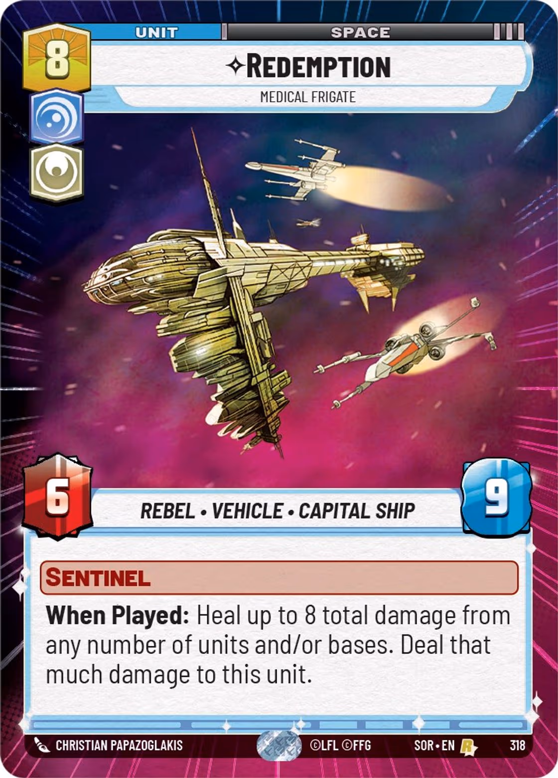 Redemption - Medical Frigate SOR-318 Hyperspace Star Wars Unlimited card
