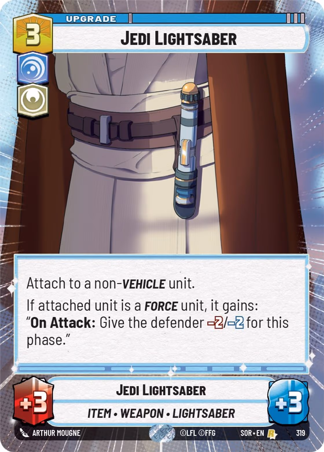 Jedi Lightsaber SOR-319 Hyperspace Star Wars Unlimited card