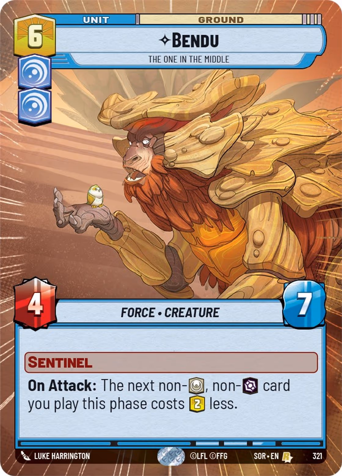 Bendu - The One in the Middle SOR-321 Hyperspace Star Wars Unlimited card