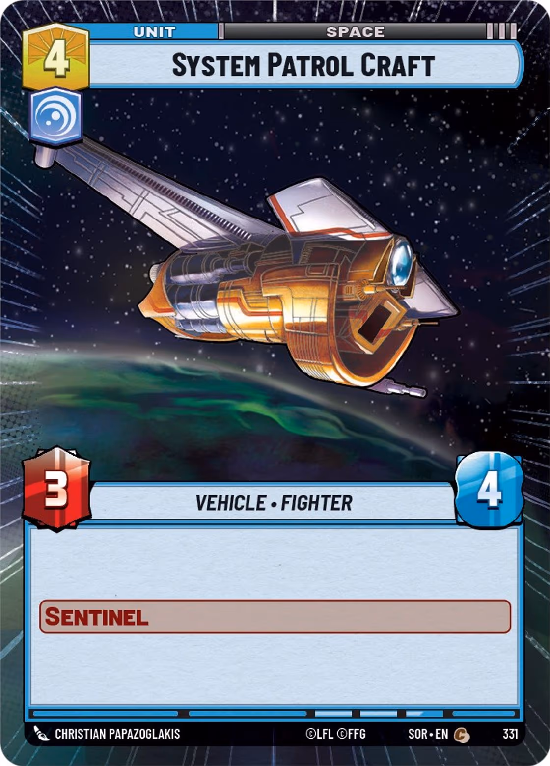 System Patrol Craft SOR-331 Hyperspace Star Wars Unlimited card