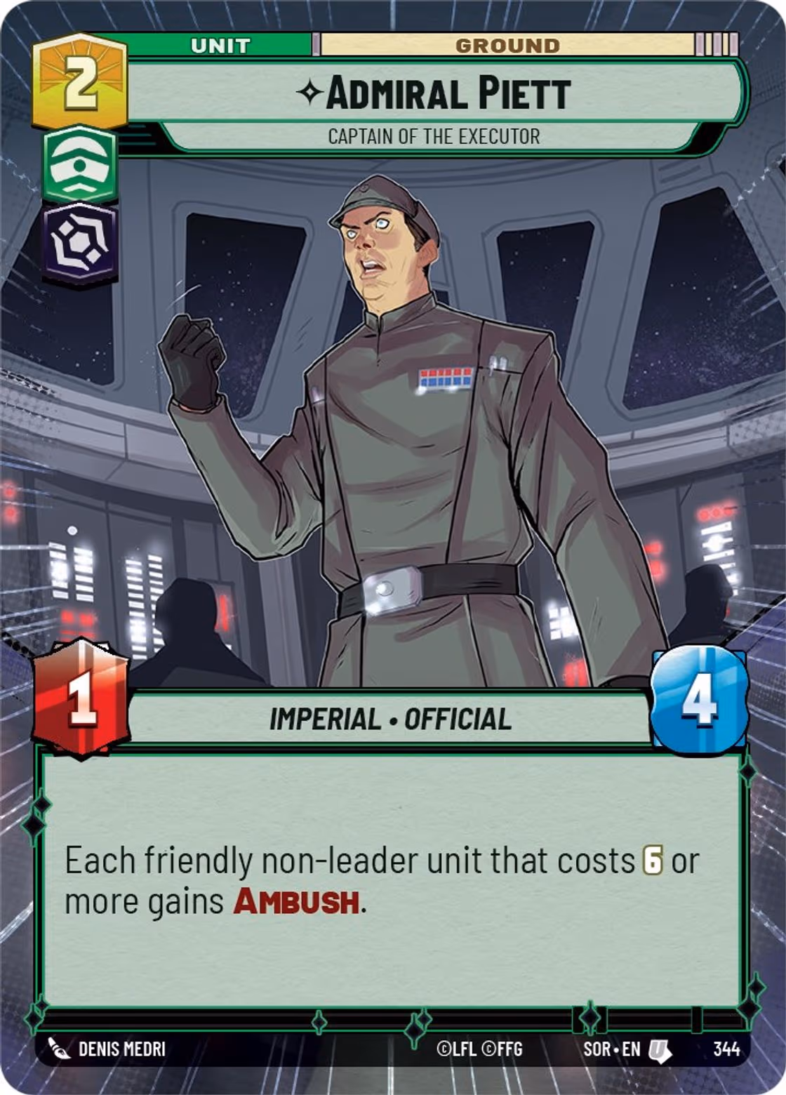 Admiral Piett - Captain of the Executor SOR-344 Hyperspace Star Wars Unlimited card
