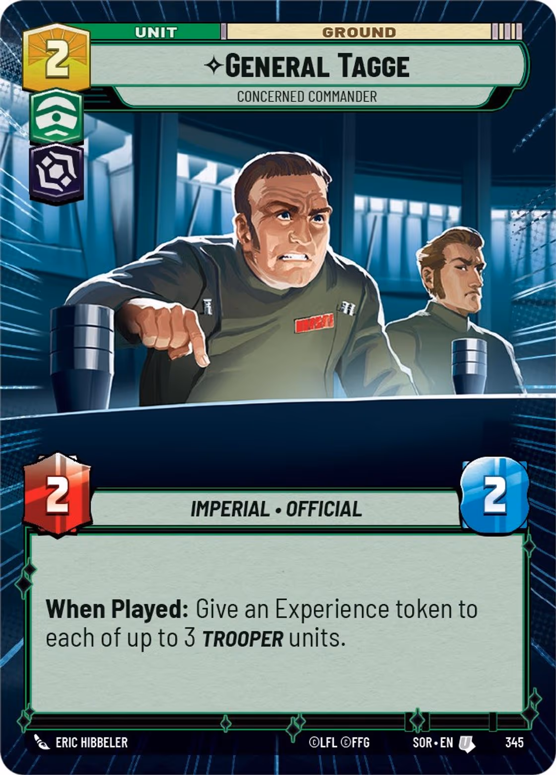 General Tagge - Concerned Commander SOR-345 Hyperspace Star Wars Unlimited card