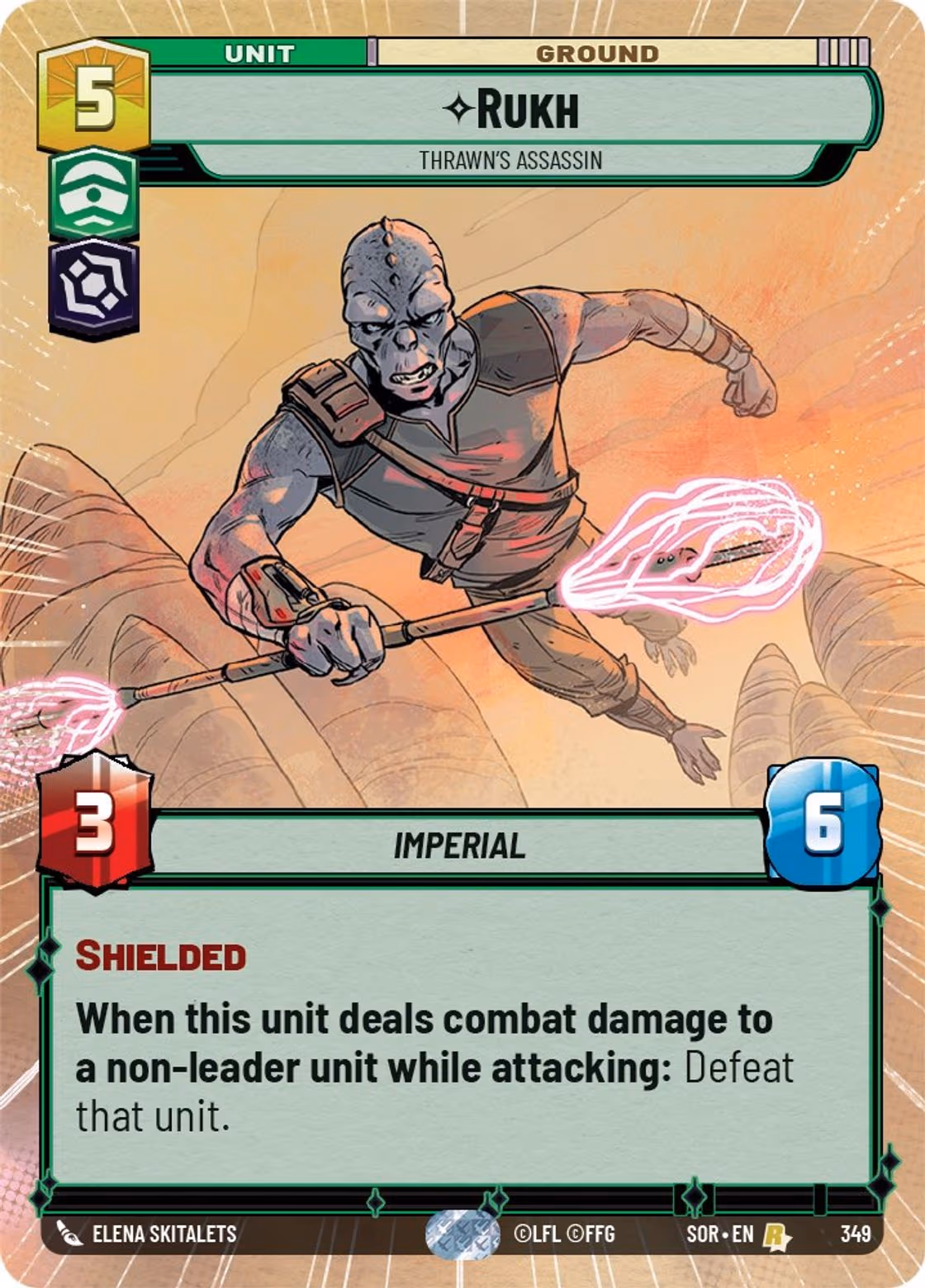 Rukh - Thrawn's Assassin SOR-349 Hyperspace Star Wars Unlimited card