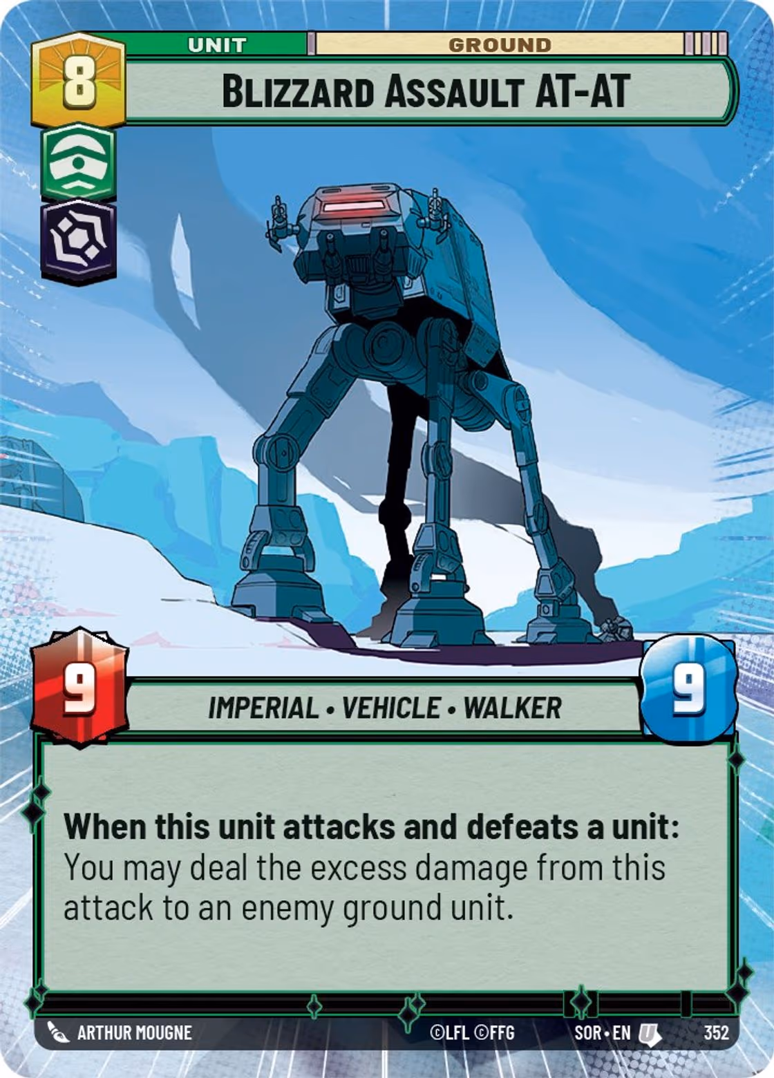 Blizzard Assault AT-AT SOR-352 Hyperspace Star Wars Unlimited card