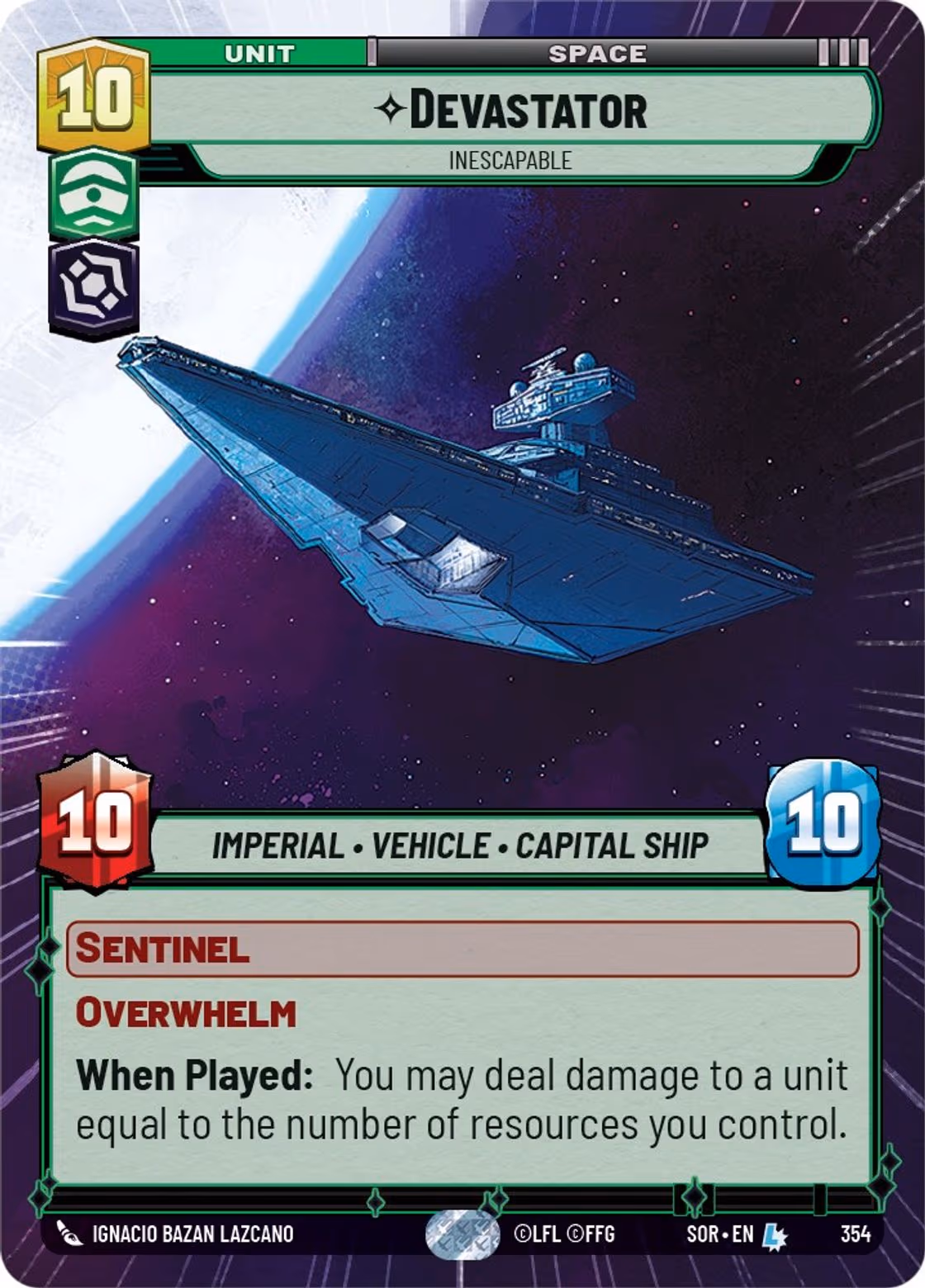 Devastator - Inescapable SOR-354 Hyperspace Star Wars Unlimited card