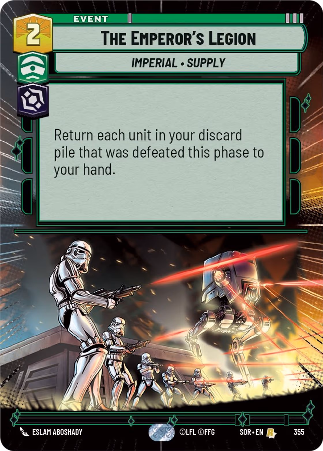 The Emperor's Legion SOR-355 Hyperspace Star Wars Unlimited card