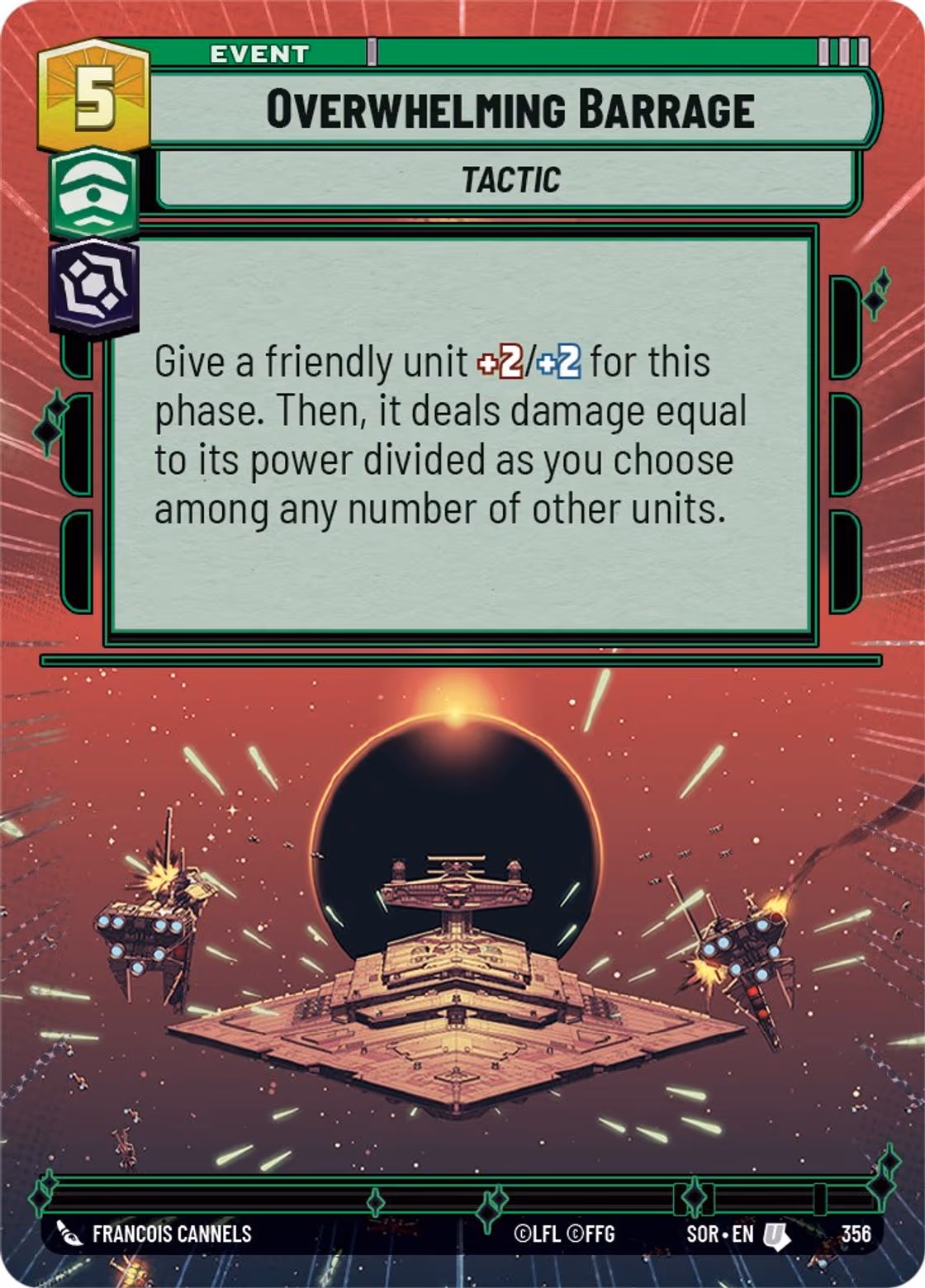 Overwhelming Barrage SOR-356 Hyperspace Star Wars Unlimited card