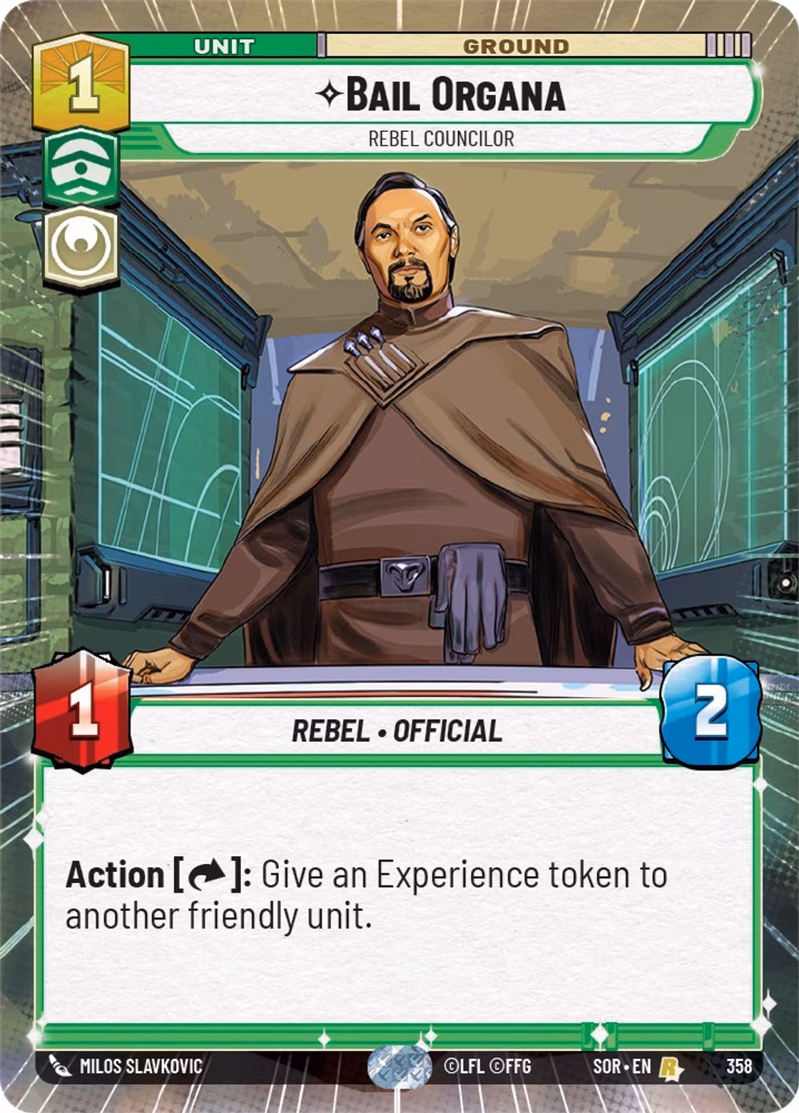 Bail Organa - Rebel Councilor SOR-358 Hyperspace Star Wars Unlimited card