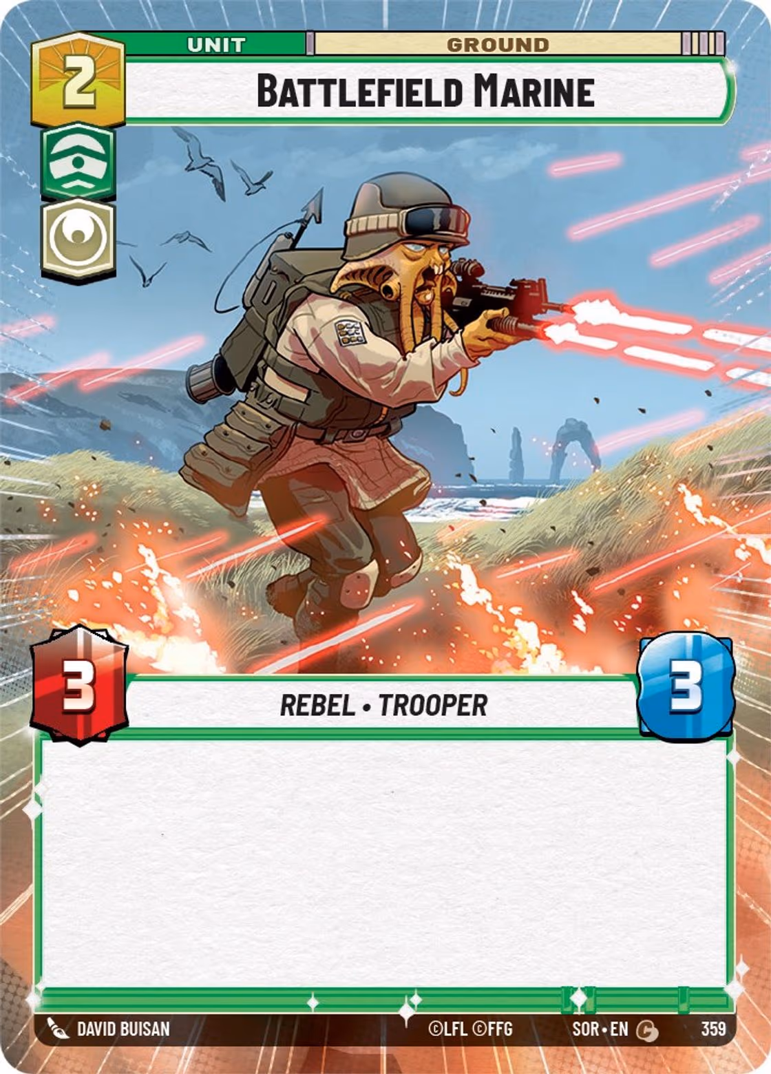 Battlefield Marine SOR-359 Hyperspace Star Wars Unlimited card