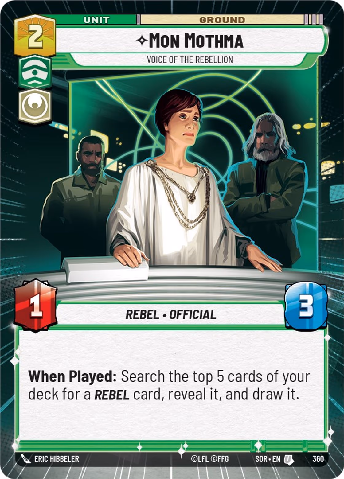Mon Mothma - Voice of the Rebellion SOR-360 Hyperspace Star Wars Unlimited card