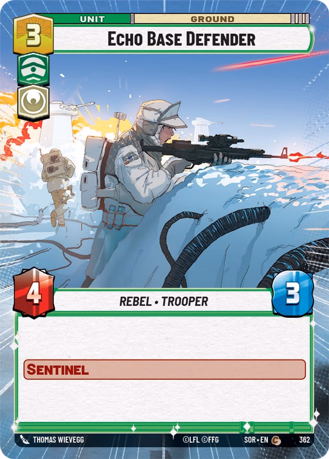 Echo Base Defender SOR-362 Hyperspace Star Wars Unlimited card