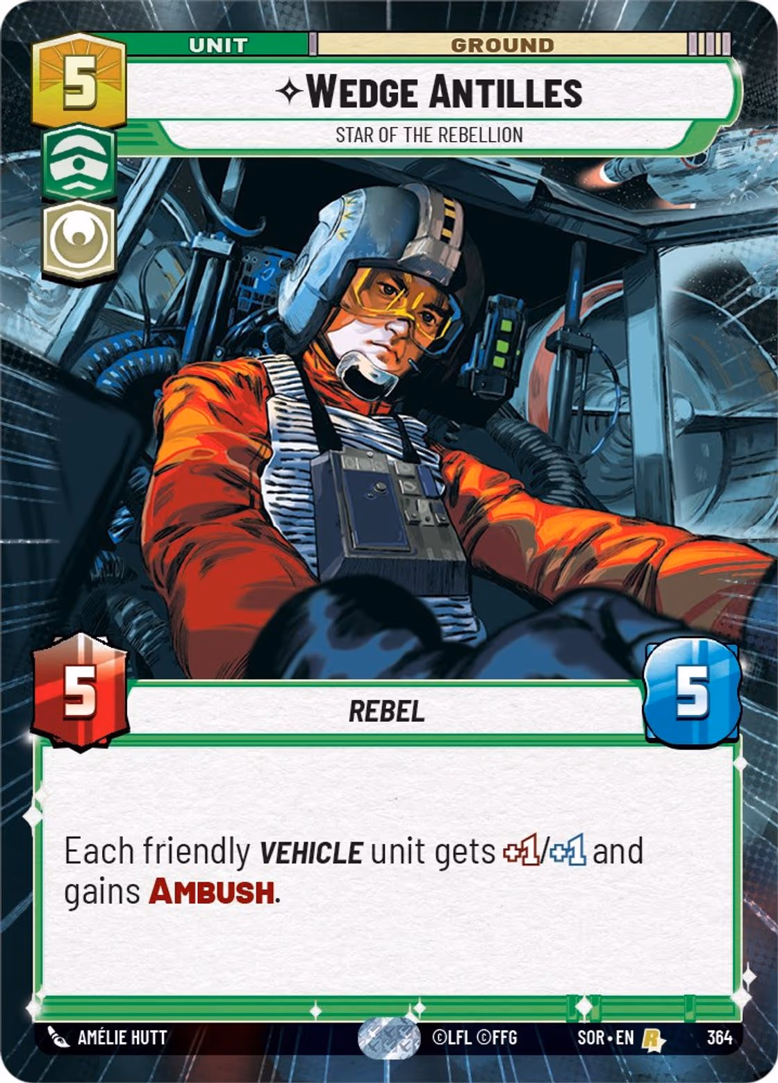 Wedge Antilles - Star of the Rebellion SOR-364 Hyperspace Star Wars Unlimited card