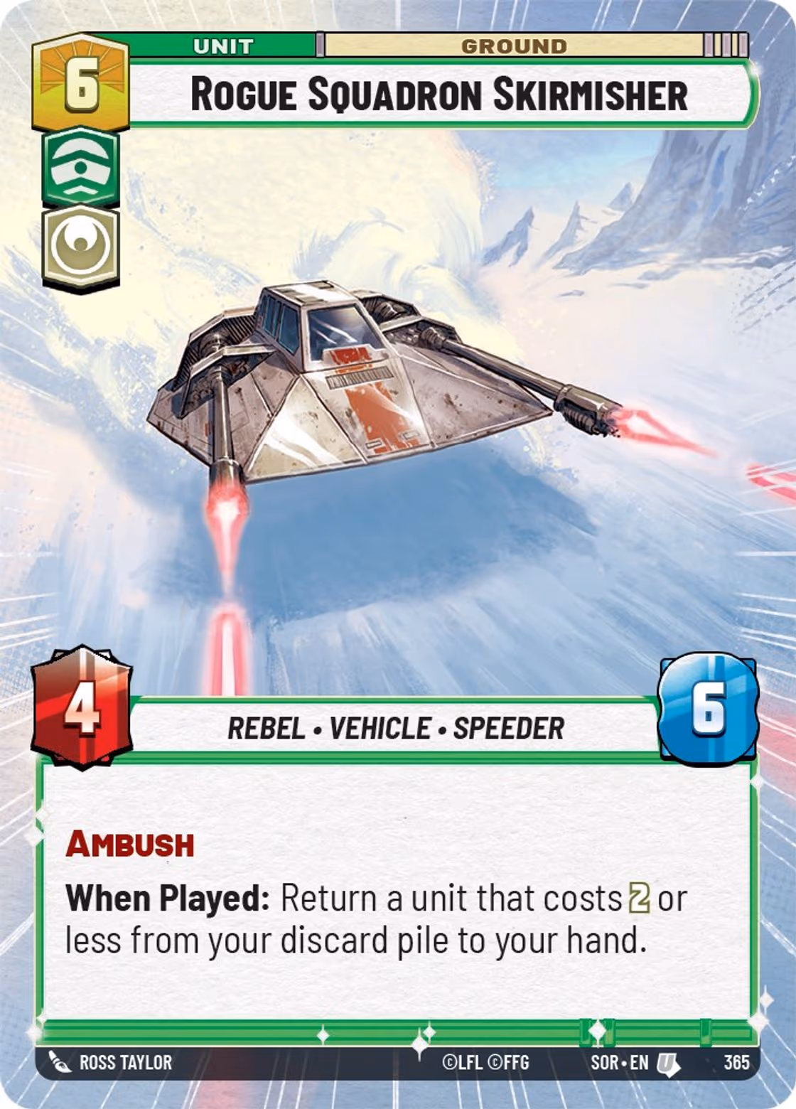 Rogue Squadron Skirmisher SOR-365 Hyperspace Star Wars Unlimited card