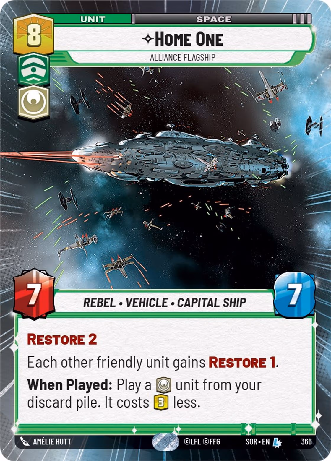 Home One - Alliance Flagship SOR-366 Hyperspace Star Wars Unlimited card