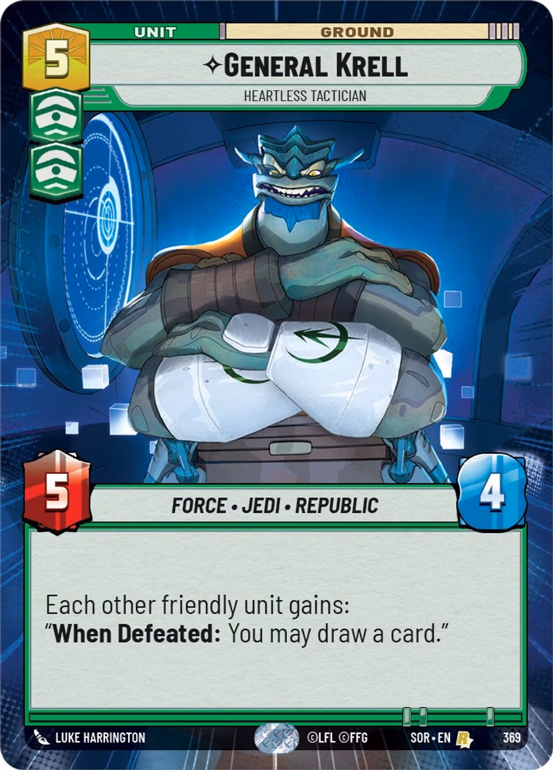 General Krell - Heartless Tactician SOR-369 Hyperspace Star Wars Unlimited card