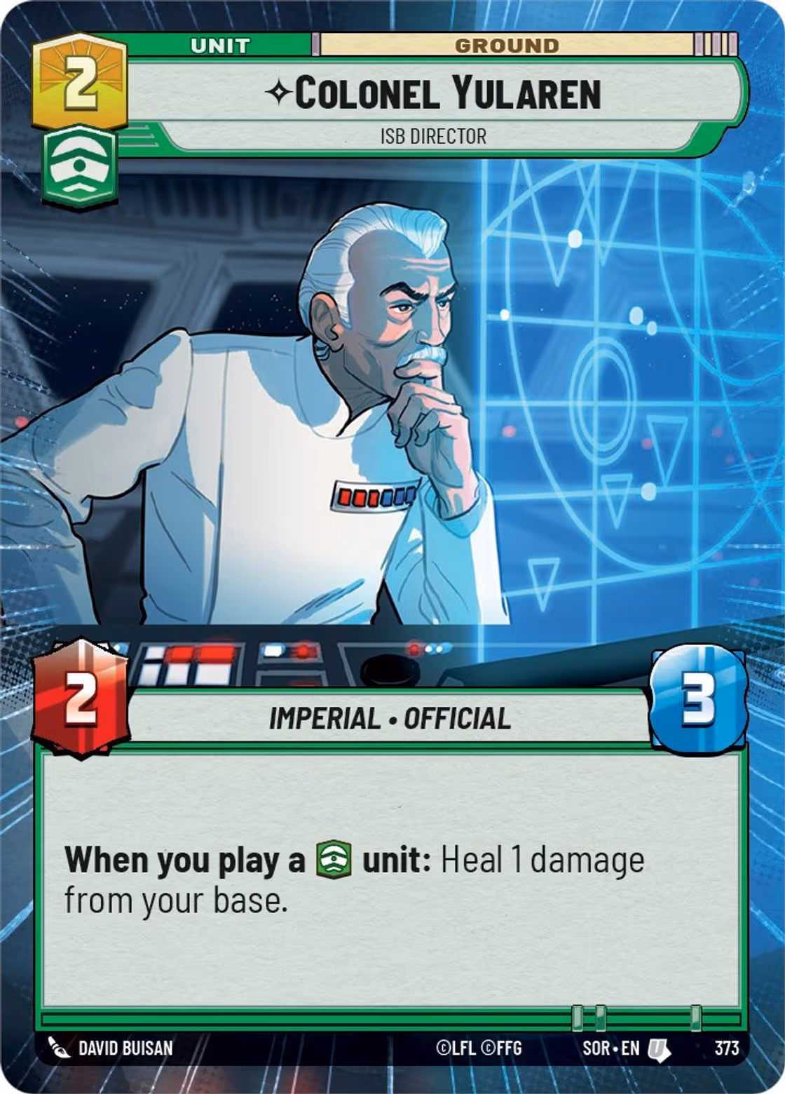 Colonel Yularen - ISB Director SOR-373 Hyperspace Star Wars Unlimited card