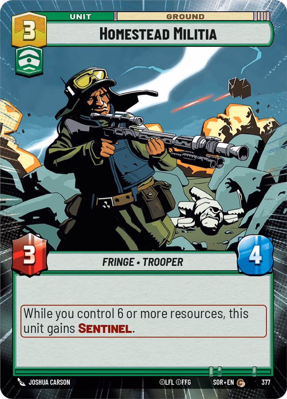 Homestead Militia SOR-377 Hyperspace Star Wars Unlimited card