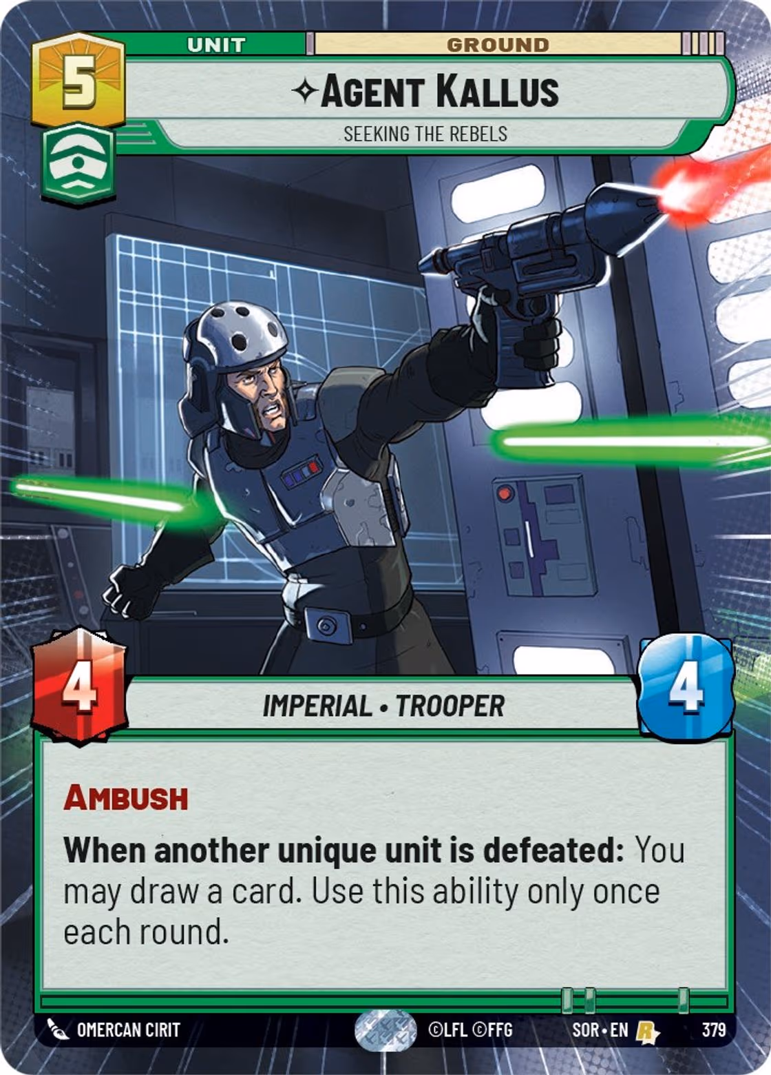 Agent Kallus - Seeking the Rebels SOR-379 Hyperspace Star Wars Unlimited card