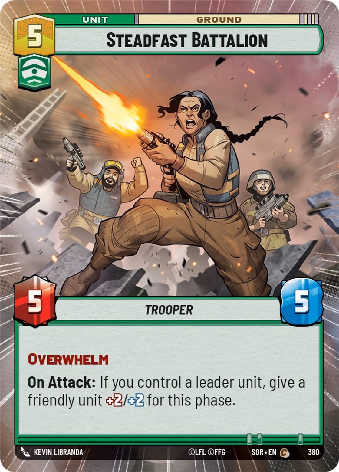 Steadfast Battalion SOR-380 Hyperspace Star Wars Unlimited card