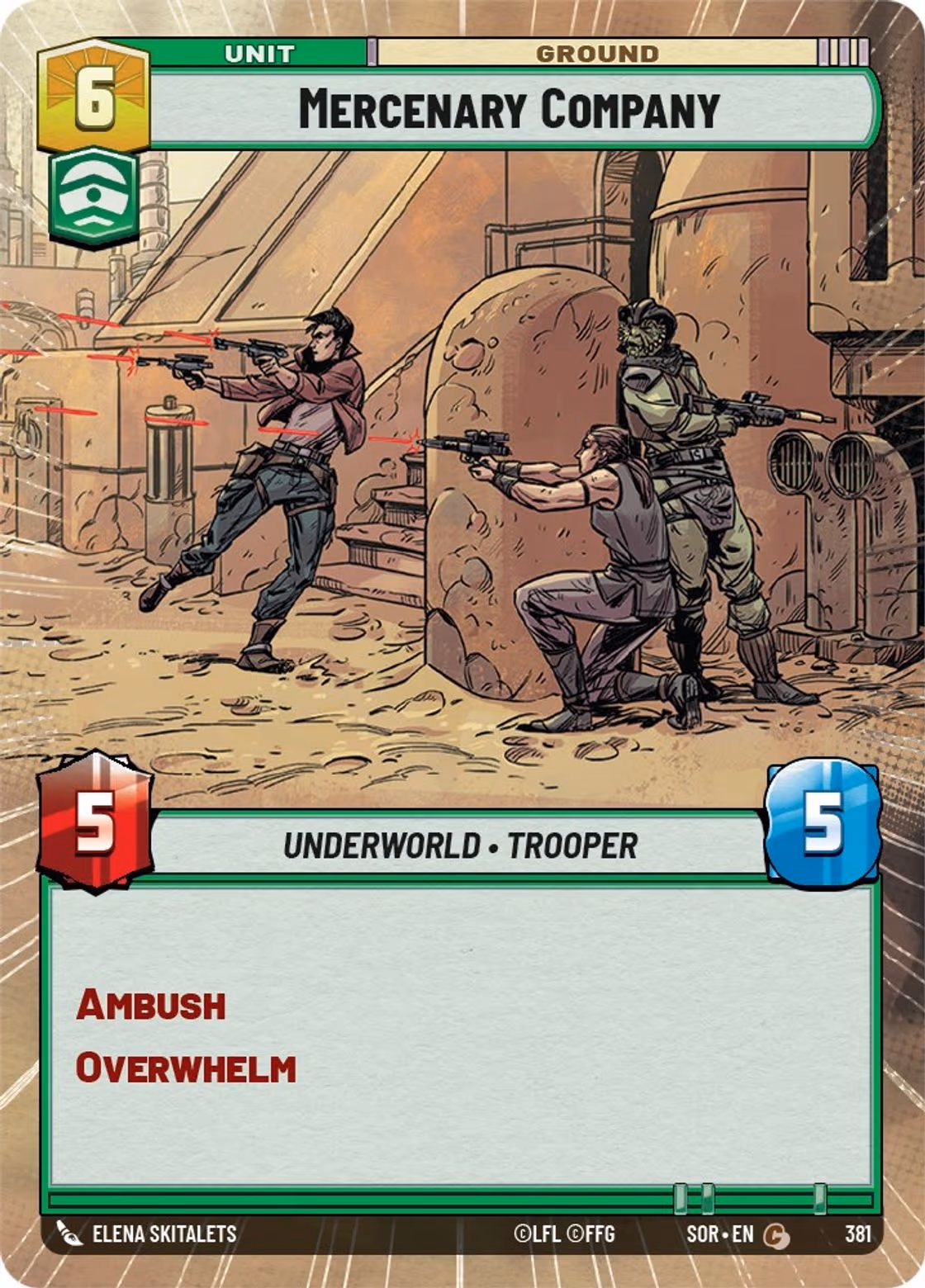 Mercenary Company SOR-381 Hyperspace Star Wars Unlimited card