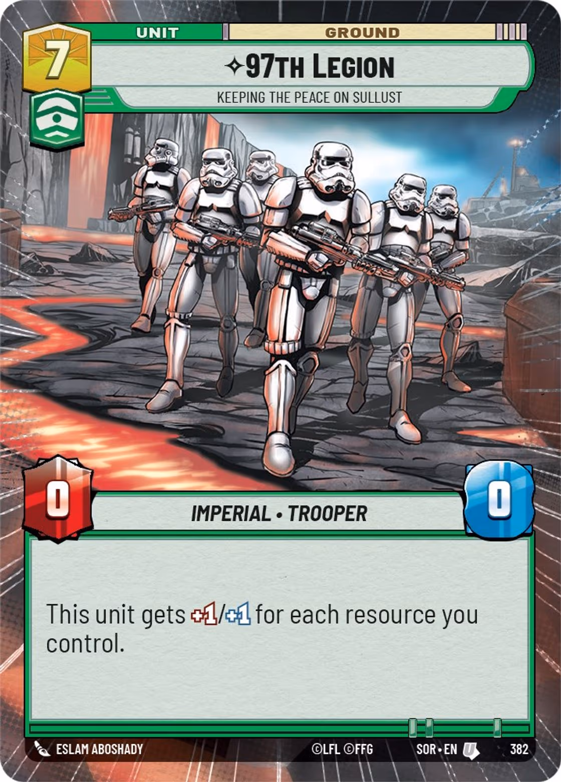 97th Legion - Keeping the Peace on Sullust SOR-382 Hyperspace Star Wars Unlimited card