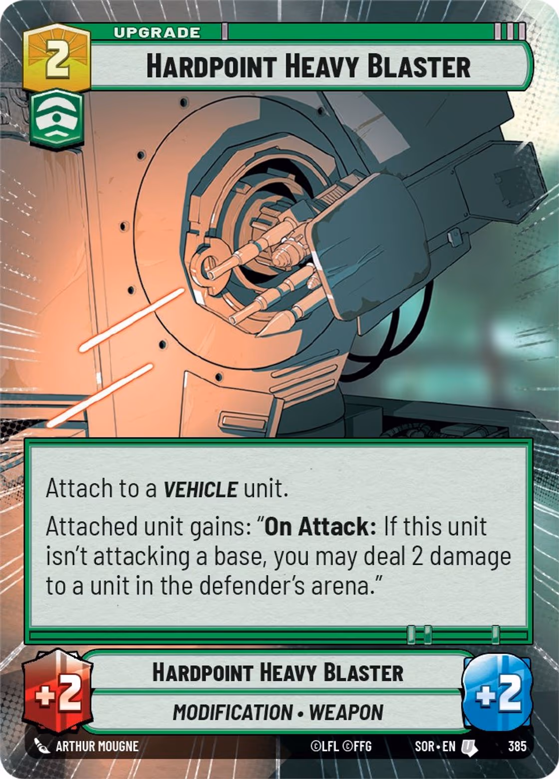 Hardpoint Heavy Blaster SOR-385 Hyperspace Star Wars Unlimited card