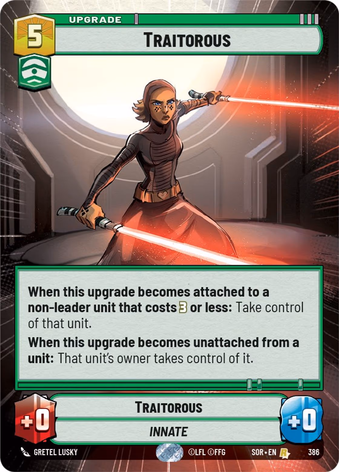 Traitorous SOR-386 Hyperspace Star Wars Unlimited card