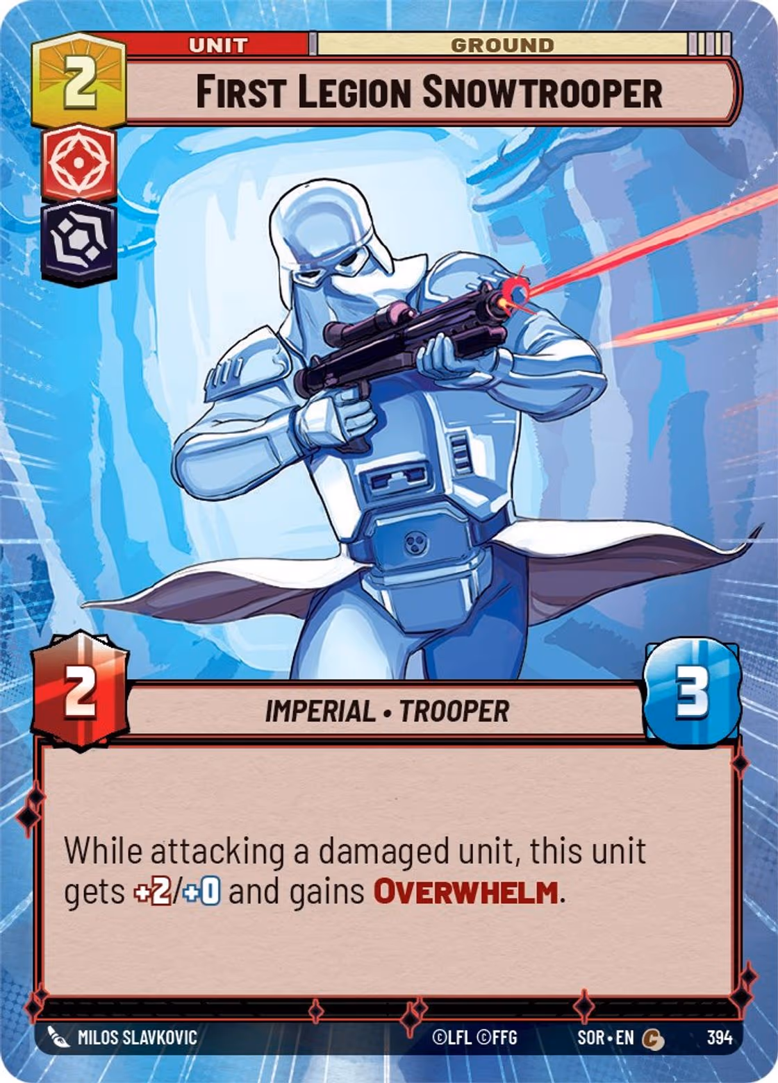 First Legion Snowtrooper SOR-394 Hyperspace Star Wars Unlimited card