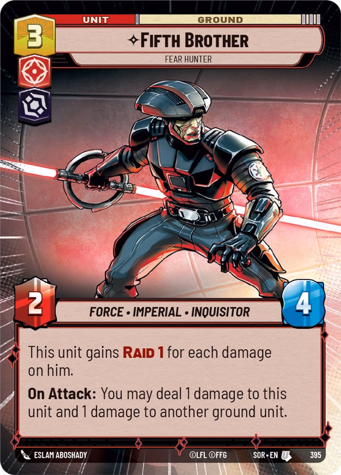 Fifth Brother - Fear Hunter SOR-395 Hyperspace Star Wars Unlimited card