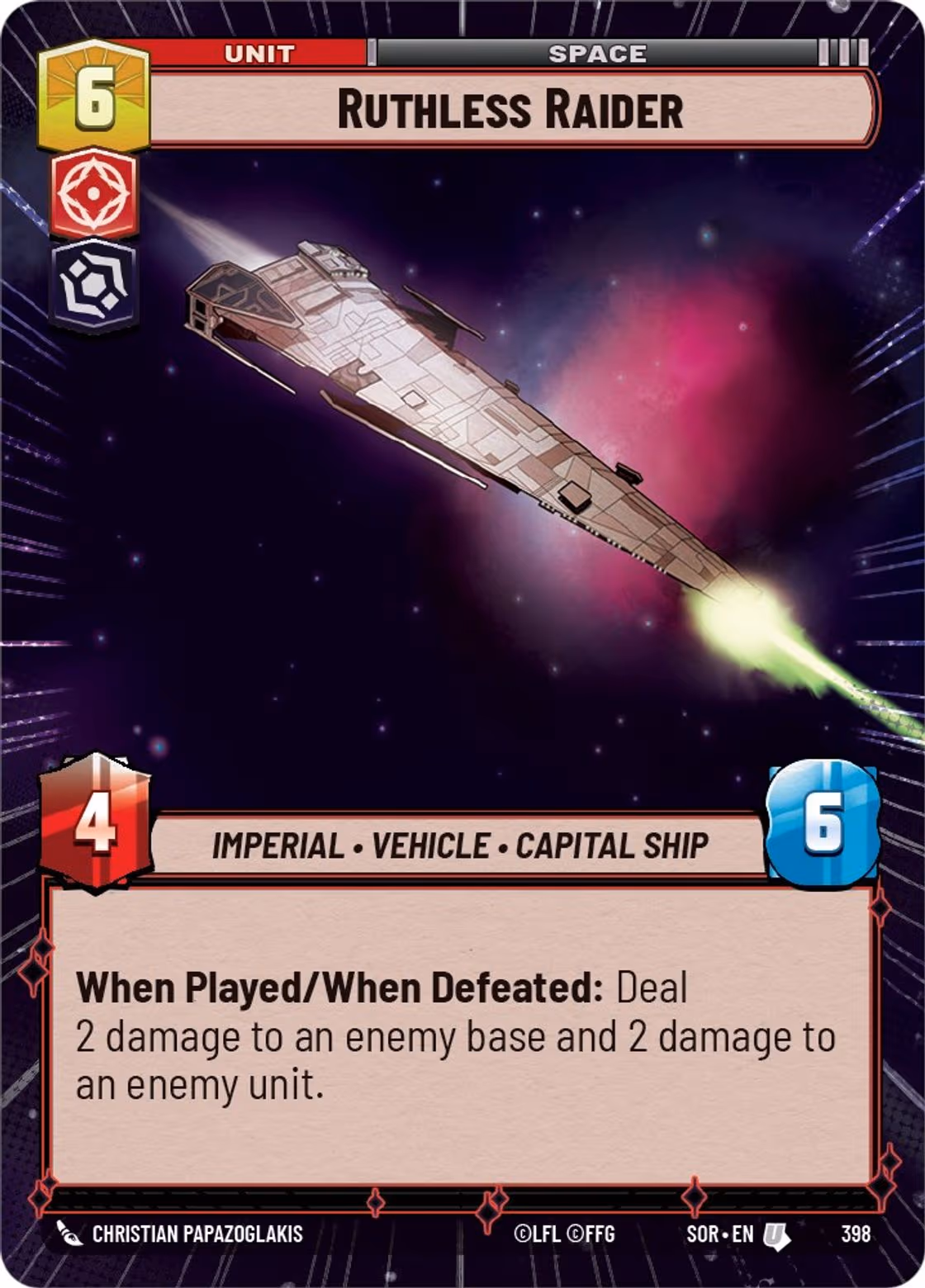 Ruthless Raider SOR-398 Hyperspace Star Wars Unlimited card