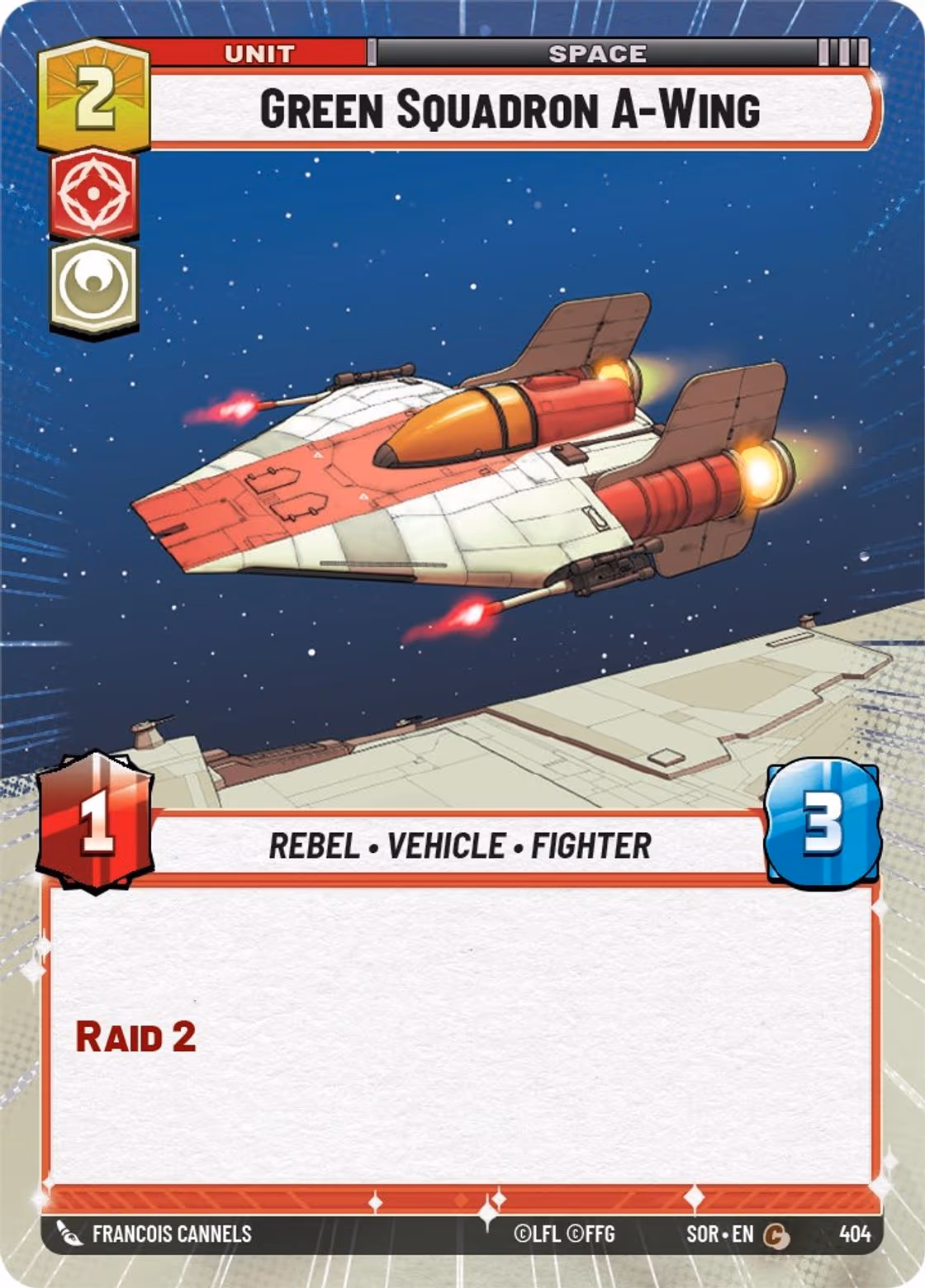 Green Squadron A-Wing SOR-404 Hyperspace Star Wars Unlimited card