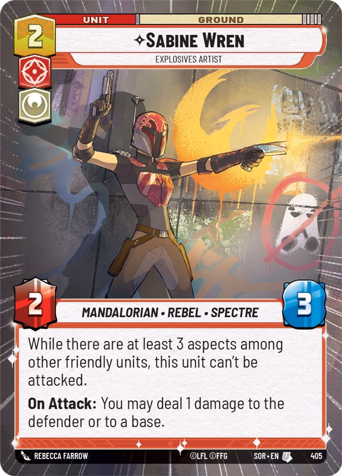 Sabine Wren - Explosives Artist SOR-405 Hyperspace Star Wars Unlimited card
