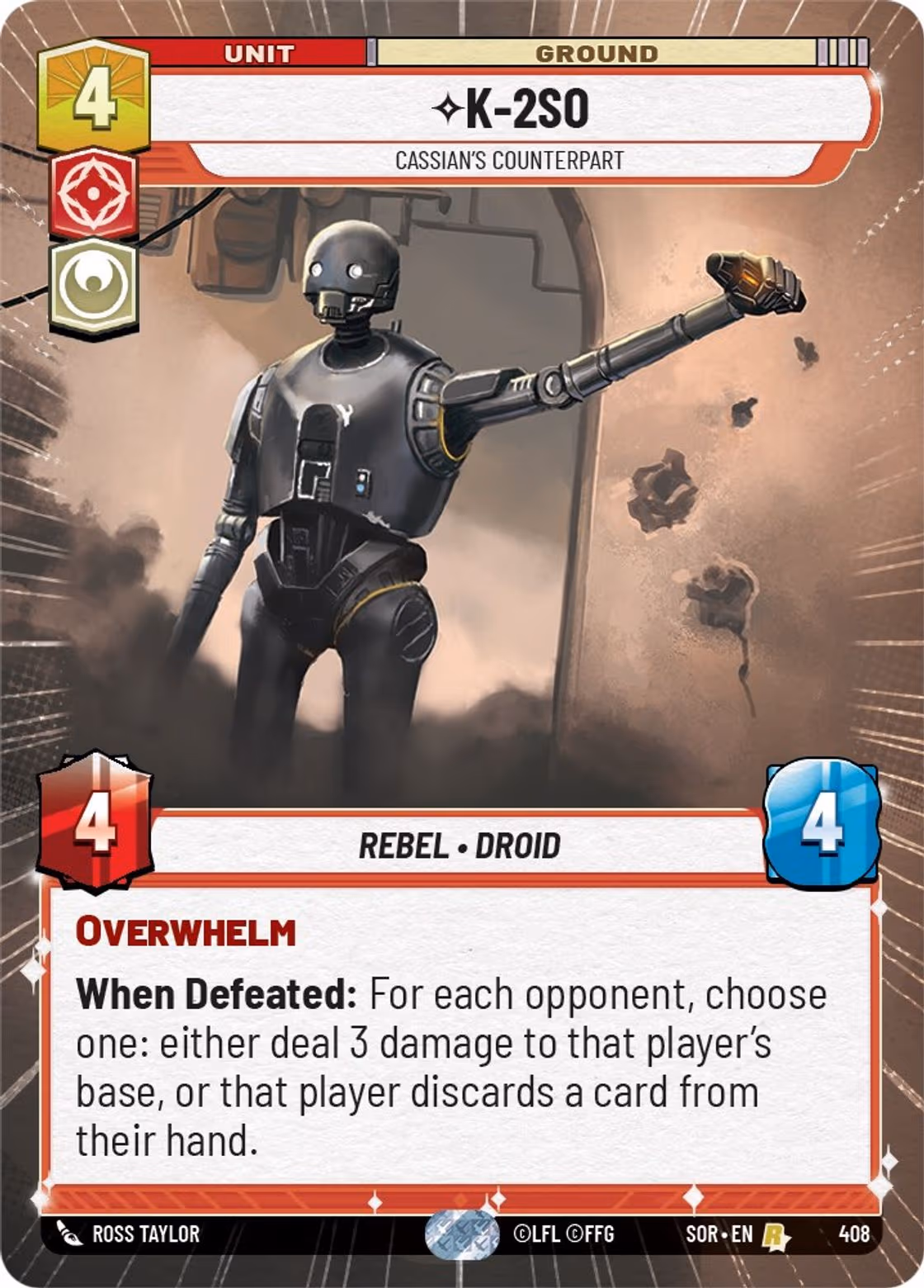 K-2SO - Cassian's Counterpart SOR-408 Hyperspace Star Wars Unlimited card