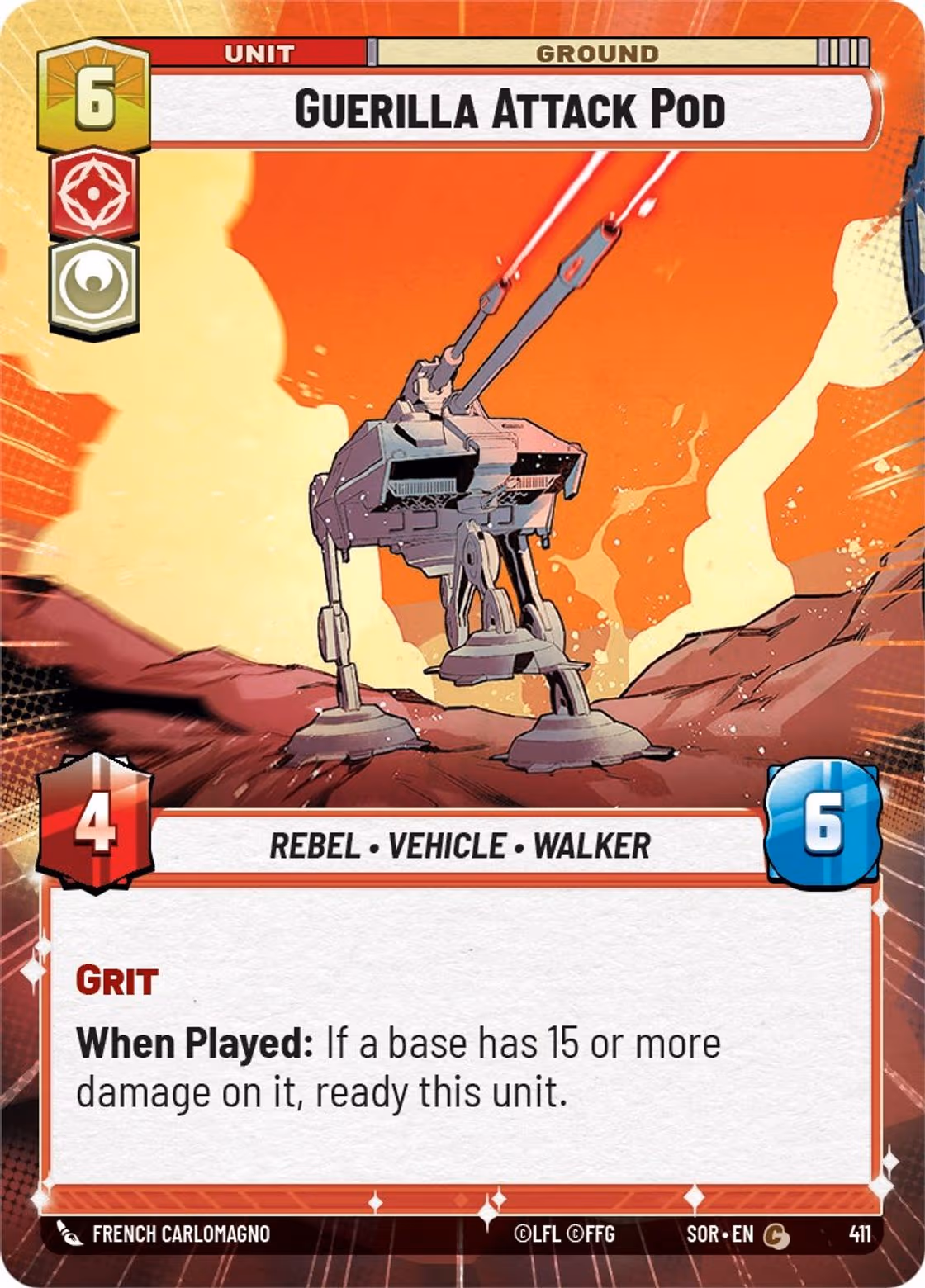 Guerilla Attack Pod SOR-411 Hyperspace Star Wars Unlimited card