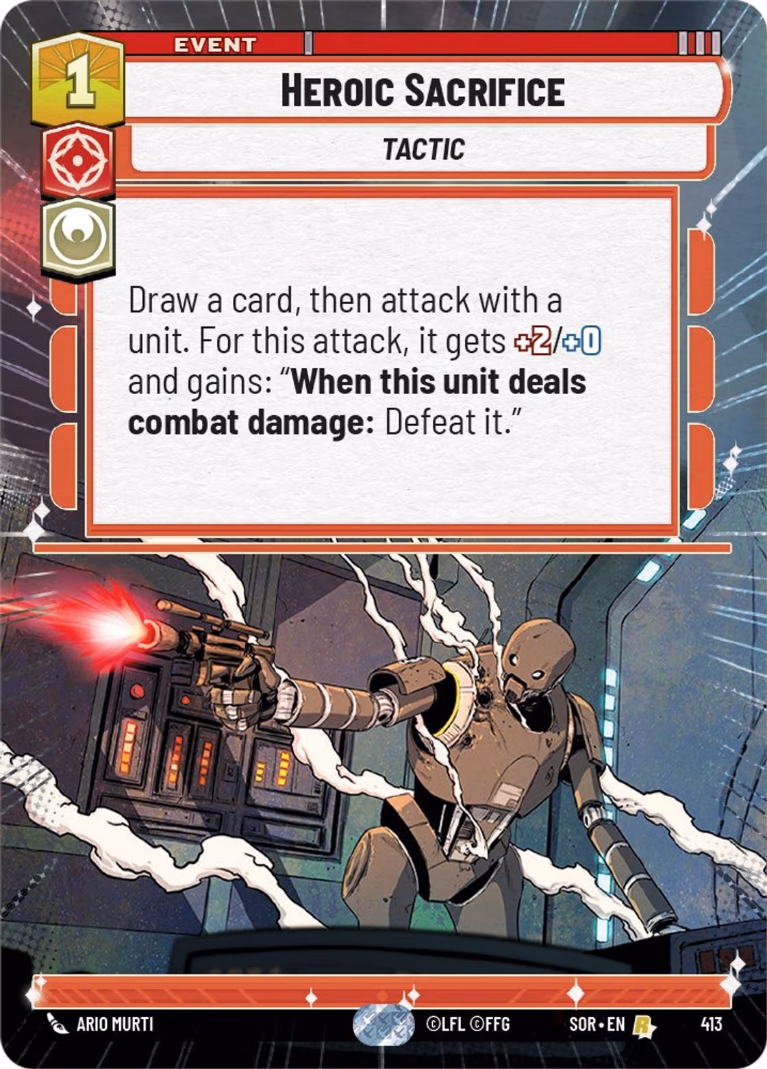 Heroic Sacrifice SOR-413 Hyperspace Star Wars Unlimited card