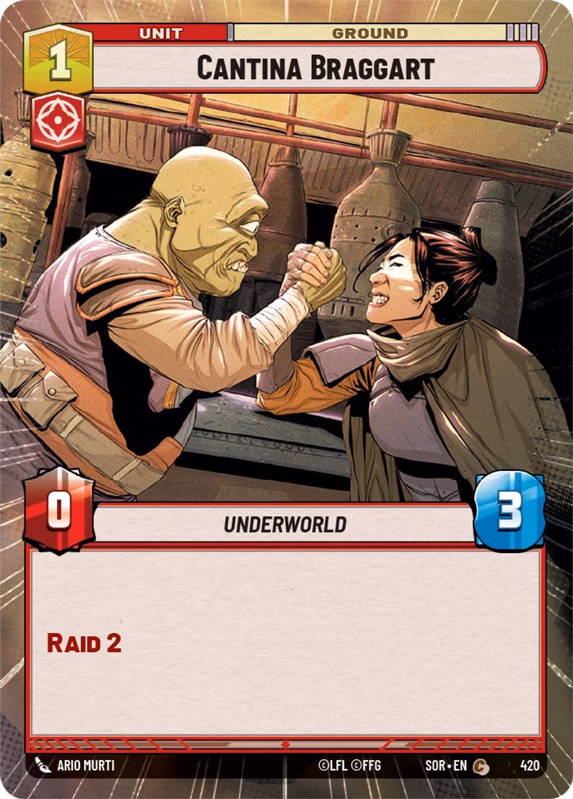 Cantina Braggart SOR-420 Hyperspace Star Wars Unlimited card