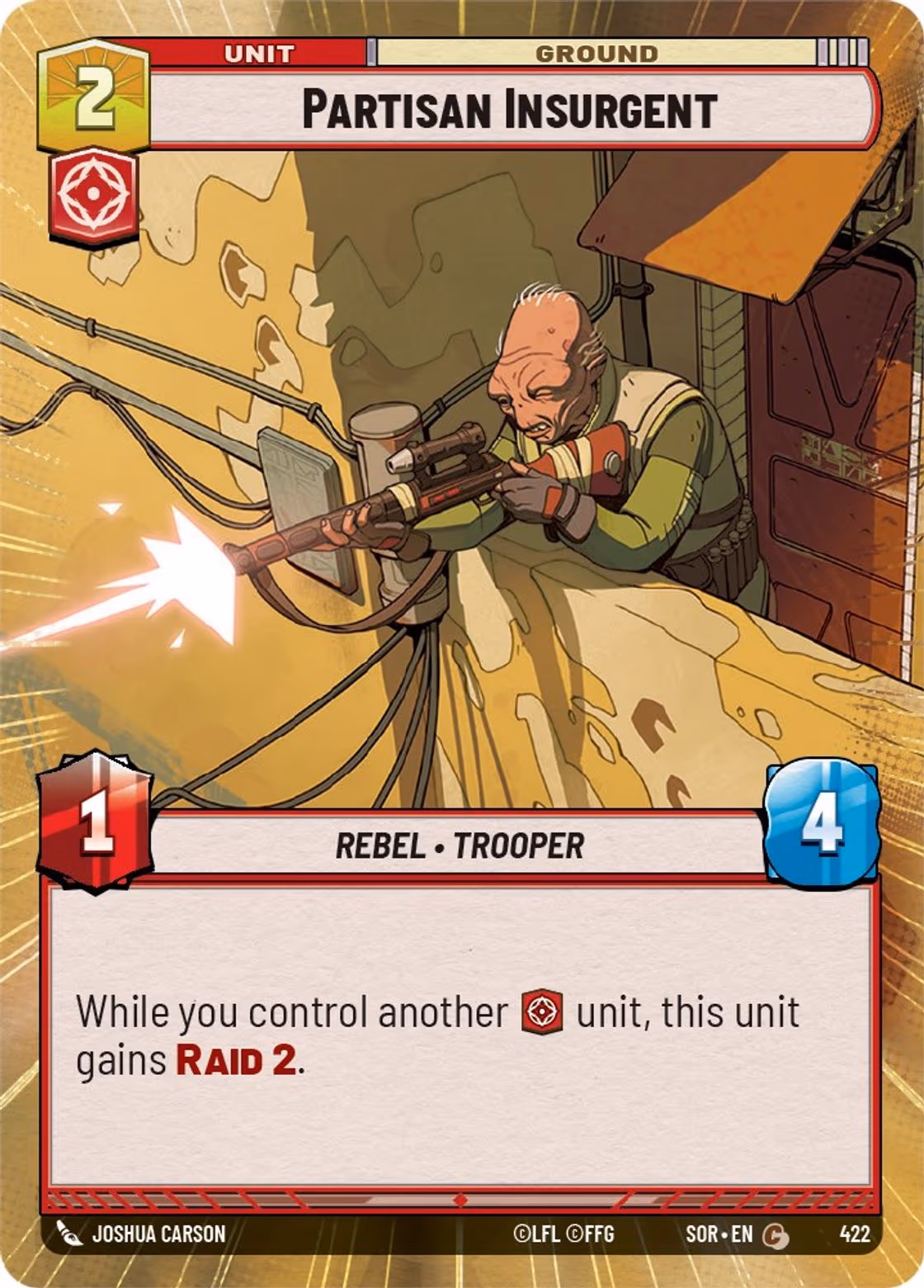 Partisan Insurgent SOR-422 Hyperspace Star Wars Unlimited card