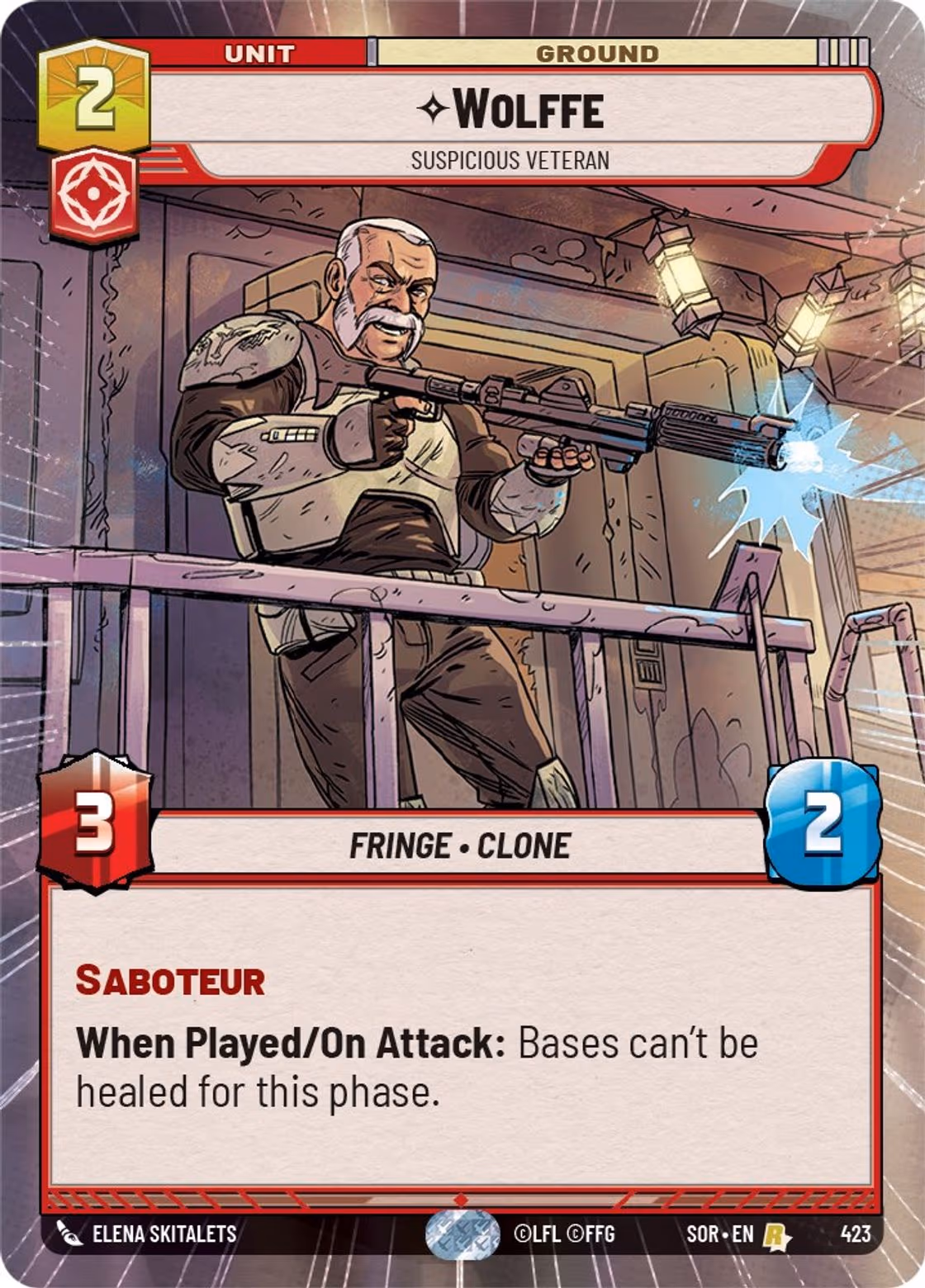Wolffe - Suspicious Veteran SOR-423 Hyperspace Star Wars Unlimited card