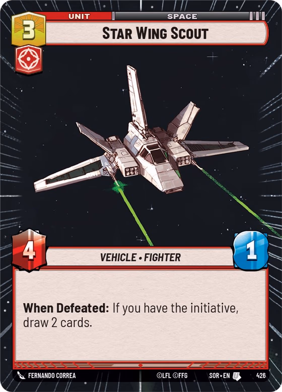 Star Wing Scout SOR-426 Hyperspace Star Wars Unlimited card