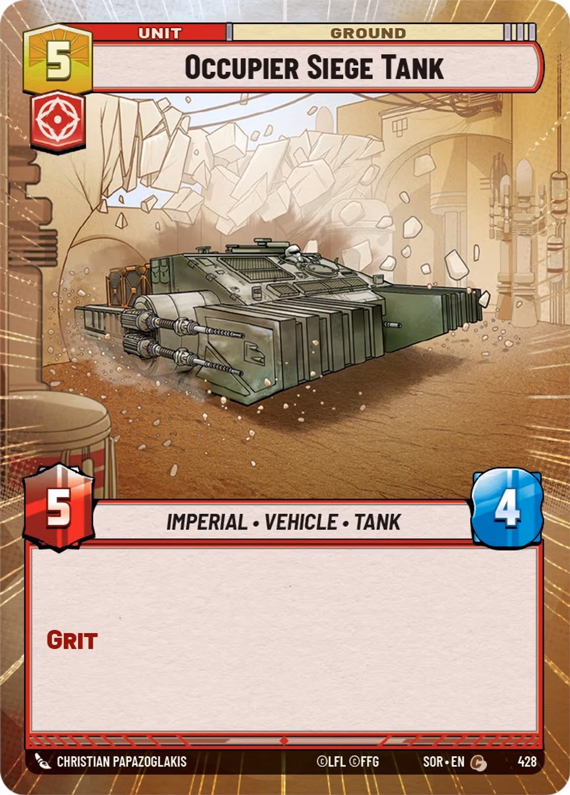 Occupier Siege Tank SOR-428 Hyperspace Star Wars Unlimited card